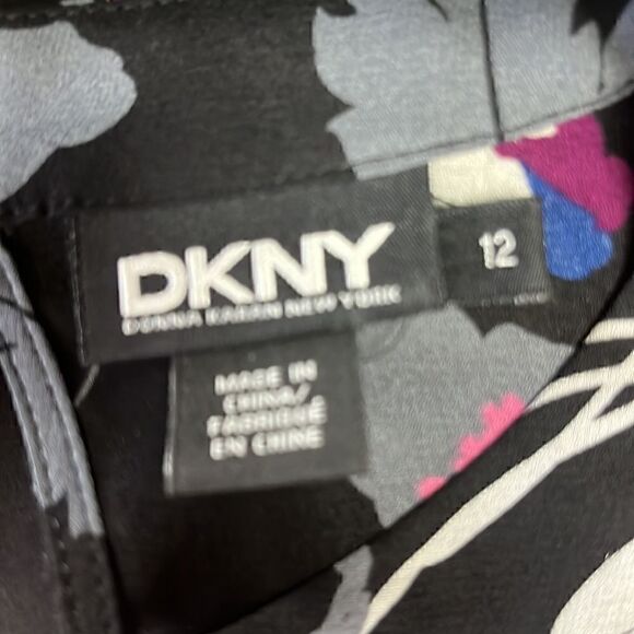 DKNY Sheer Top Short Sleeve Black Skirt Dress - Picture 6 of 8